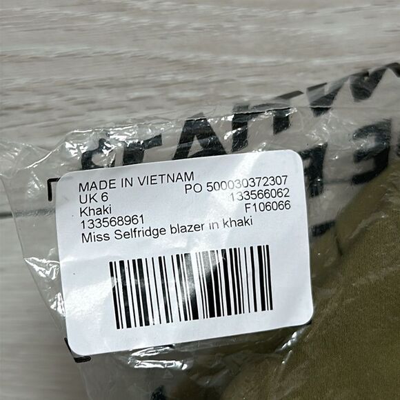 Miss Selfridge blazer in khaki green size 2 NWT in packaging‎ - Picture 7 of 7